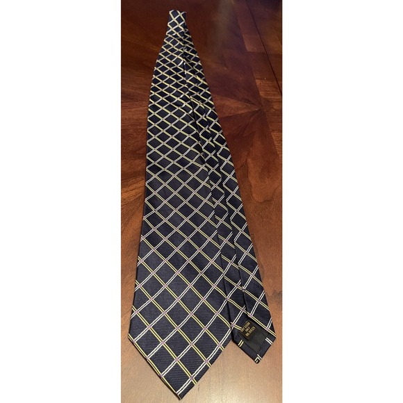 Mario Masotti Blue Gold Repp Hand Made 100% Silk Men’s Neck Tie Made In China - Picture 3 of 9